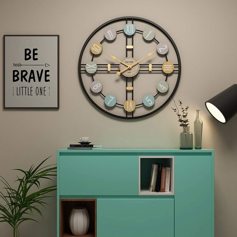 Reloj silencioso sin tic-tac vintage de metal blanco redondo grande