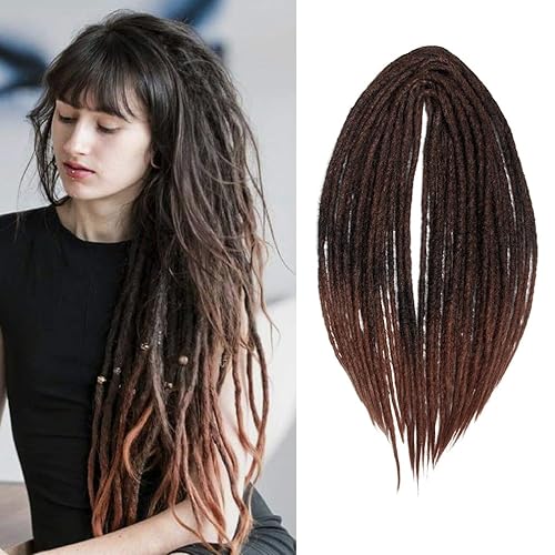 Extensiones de rastas de doble extremo de 20 pulgadas, 15 hebras de extensiones sintéticas hechas a mano para trenzar rastas (20 pulgadas, n. 1B30)