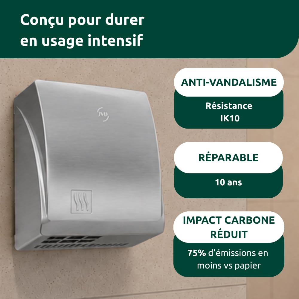 jvd master hand dryer - brushed chrome - jvd France 811414