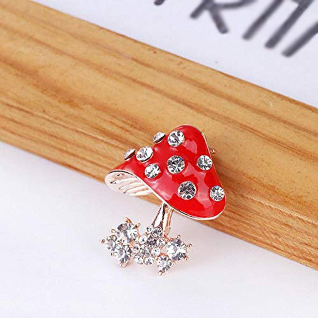 Modische Pilz-Brosche, Kristall-Strass-Brosche, Schmuck, Kleid, Schal, Schal