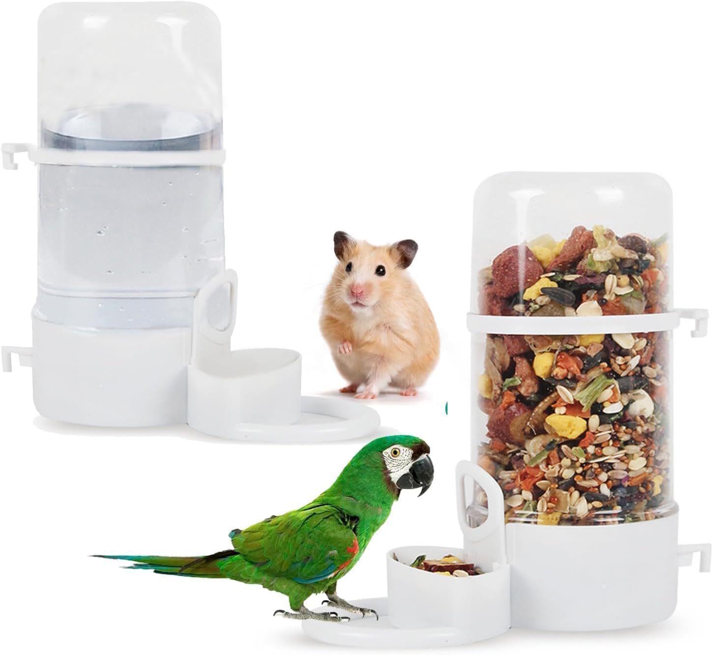Bird Feeder Water Dispenser Automatic Feeder & Drinker Set for Cage, Cage Accessories for Parrot, Pigeon, Hamster & Small Animals – Pack of 1-image-35