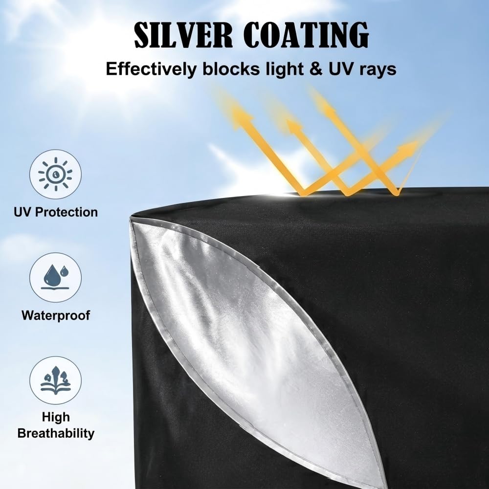Housse De Protection pour Plaque De Feu 100 Cm Oxford Anti-UV Etanche 420D Barbecue Exterieur Noir