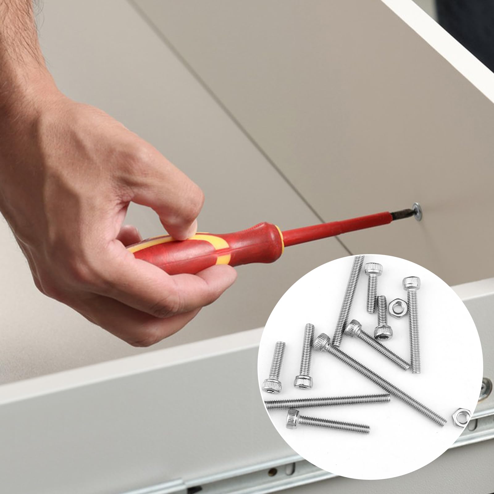 Traxenta Viti Acciaio Inossidabile(440Pcs), Bulloni e Dadi Inox Kit, M3 Senza Testa Filettate Esagonali, Set in Acciaio Miste, Bulloni per Mobili Garage Casa, Assortimenti per Riparare Il Fissaggio