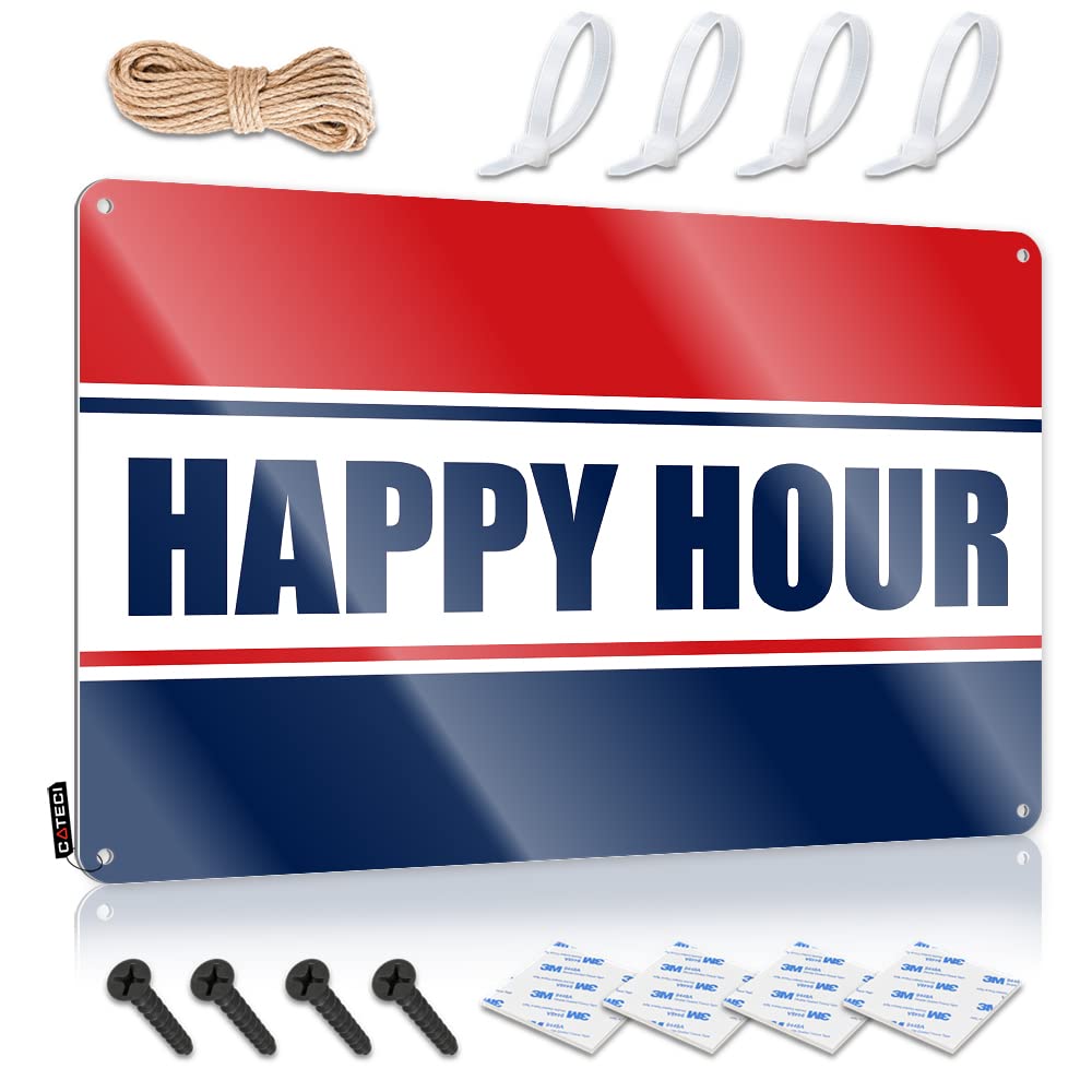 HELIOFORGE Bedroom Door Decorations Happy Hour Fish Royal Tin Sign Bedroom Door Sign Gaming Metal Tin Decor(30X40CM)