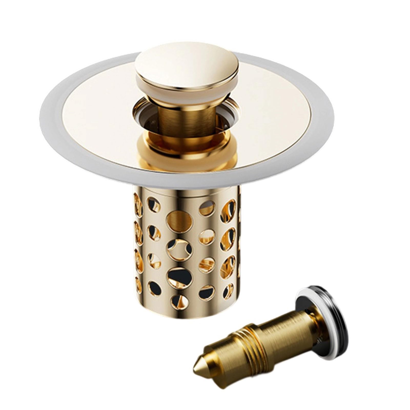 Multipurpose Bathtubs Drain Stoppers Integrated Collector Without Clog Fit 1.25 1.5Inch Daily Use Tub Plugs with Filter