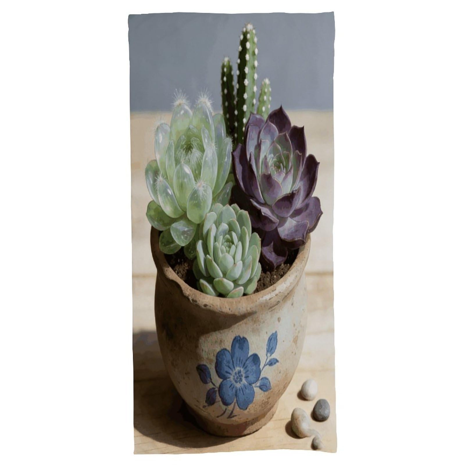 Fodpand Style Succulent Bath Towel, Highly Absorbent & Quick Drying Beach Towel, Compact & Lightweight Pool Towel For Bathroom, Beach, Pool, Gym, Spa, And Hotel Use