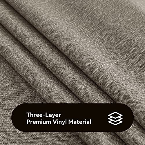 Image of Romanstile Waterproof Vinyl Tablecloth Rectangle, 54 x 54 Inch, Brown