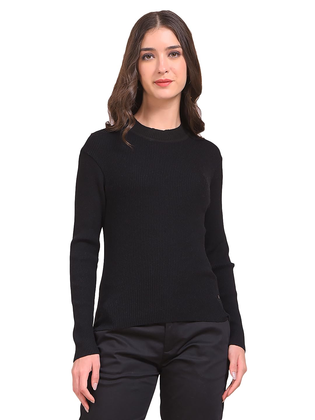 crimsoune club Women's Black High Neck Sweater-picture-37
