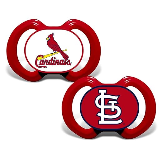 Baby Fanatic MLB St. Louis Cardinals Unisex Pacifiers2 Pack, Team Colors, One Size