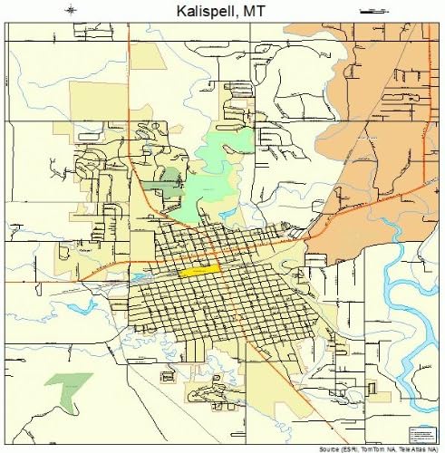Amazon.com: Large Street &amp; Road Map of Kalispell, Montana MT - Printed poster size wall atlas of ...