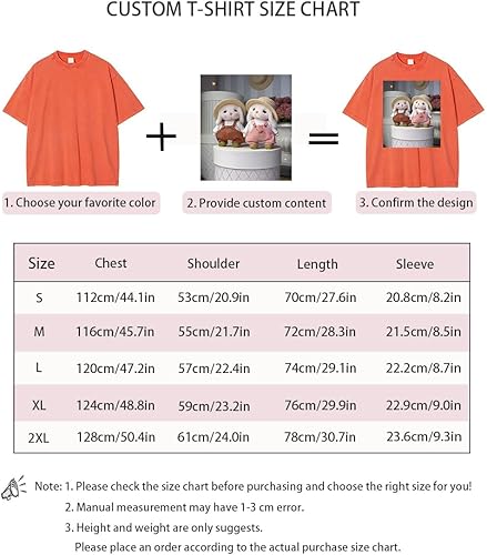 Miniatura 4 de GDSHAPE Camiseta de gran tamaño personalizada, diseña tu propia camiseta de algodón de gran tamaño de media manga, camiseta casual suelta vintage