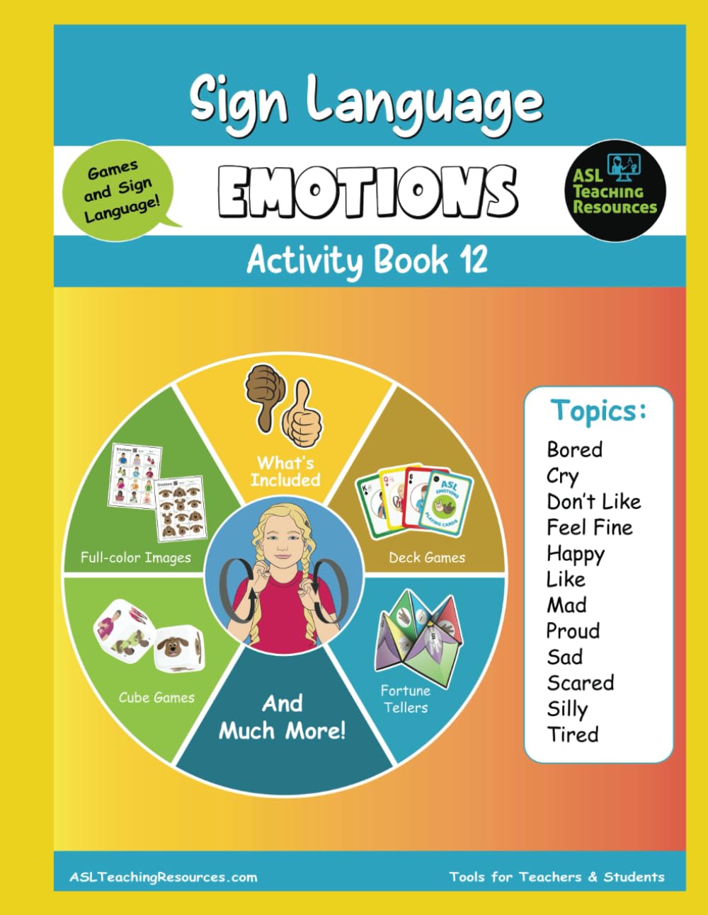 Sign Language Emotions Activity Book 12: ASL Teacher & Student Resources