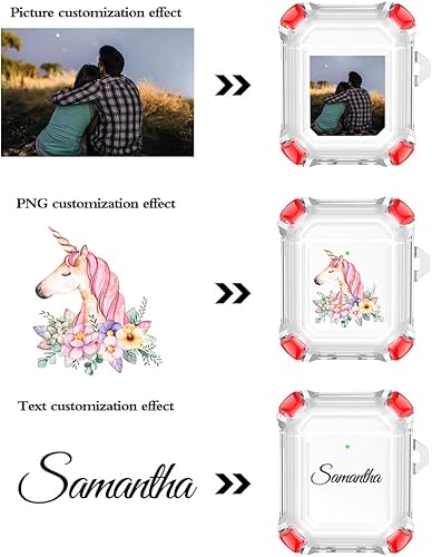 Miniatura 2 de AnNengJing Funda personalizada para AirPods 12 con nombre de foto con llavero, funda de TPU suave y transparente para AirPods de 1 2 generación