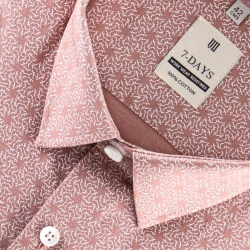 Image of 7-DAYS Men's Premium Formal Printed Shirt - 100% Cotton, Regular Fit, Full Sleeves, with Pocket - Stylish for Special Occasions.