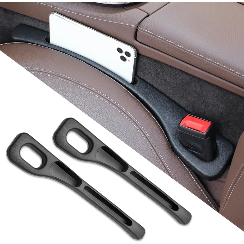 Mauxpiao A 2Pcs Universa﻿l Car Seat Gap Fillers, 2026 Upgraded Seat Gap Organizers, Car Seat Gap Storage Strips, Interior Car Ccessories, Fits Seat Gaps Up To 3.5 Cm (Black) Fds/A