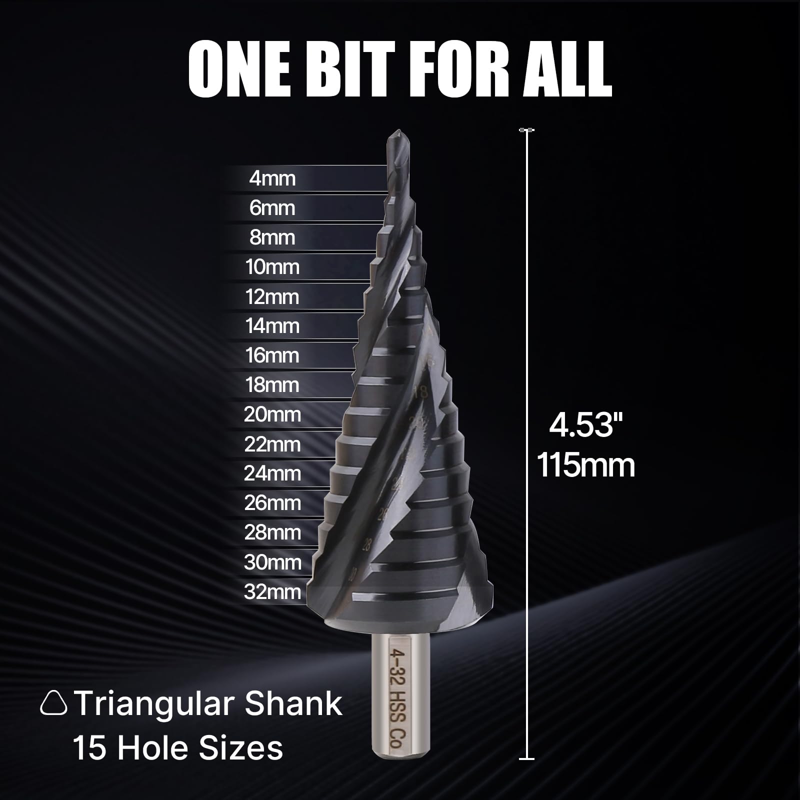Vearter 4-32mm Cobalt Step Drill Bit for Metal M35 HSS 15 Steps Cone Cutter - Image 3