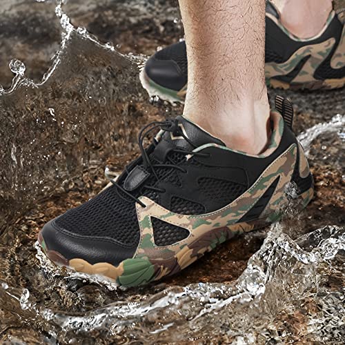 Lefflow Men's Trail Running Shoes Barefoot Hiking Water Shoes Minimalist Sport Sneakers Quick Dry Wide Toe Box 13 Women/12 Men Camouflage #TOP6