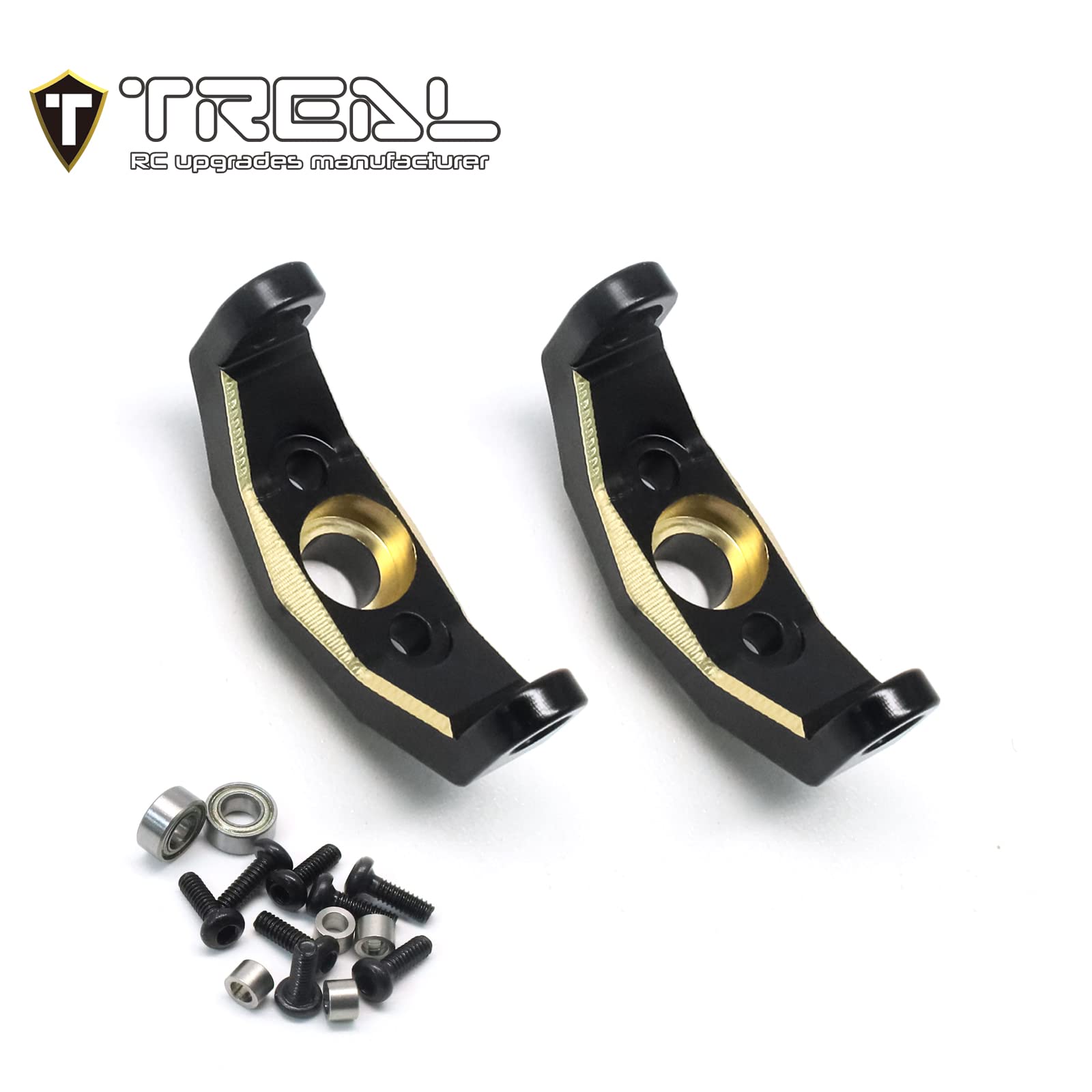 TREAL Brass Front C Hubs Caster Blocks 5.2g/pc (2P) L&R Heavy Weight Upgrades Compatible with 1/18 TRX4M