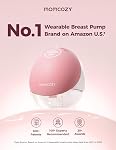 Momcozy M9 Hands-Free Wearable Breast Pump 24mm (Cozy Red, 2 Count) | App discreet control, upgraded mobile flow, multi-modes, 15 levels, perfect for working moms and travel