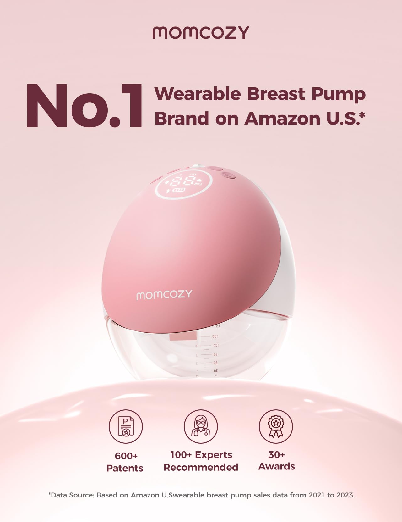 Momcozy Wearable Breast Pump, Hands Free Upgraded Mobile Flow | M9, App Discreet Control with Personalized Multi-Modes & 15 Levels, Wearable Breast Pump 24mm, 2 Pack Cozy Red