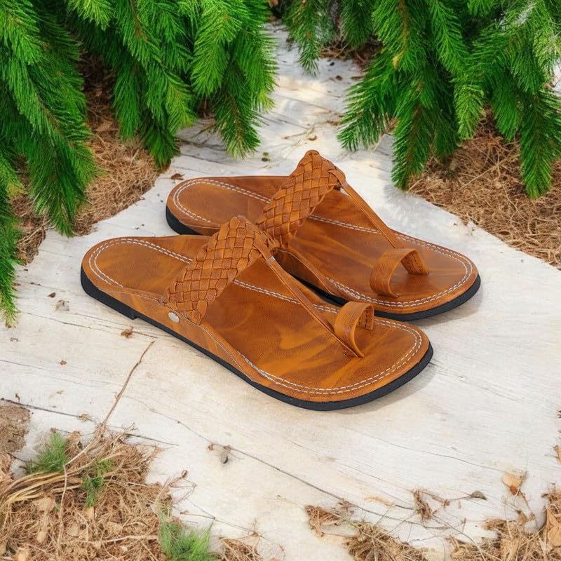 Image of DFR Ethnic Sandals For Boys Men, Comfortable Rajasthani Slippers