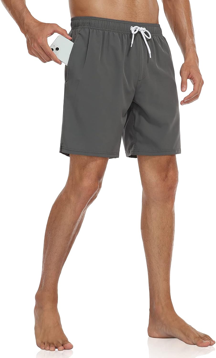unitop Men's Swim Trunks with Compression Liner Quick Dry Bathing Suit Summer Beach Shorts with Pockets