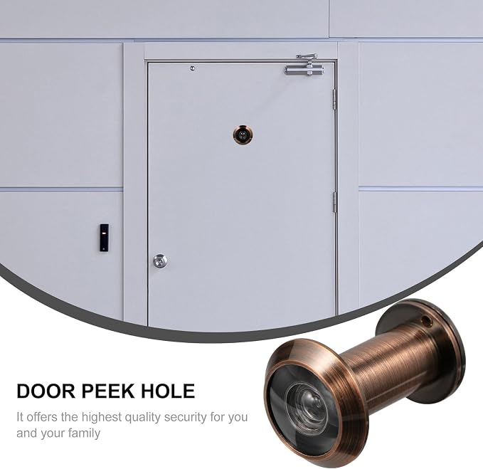 LABRIMP Mirilla de Cobre para Puerta con Agujero de Visión de Gran Angular y Tapa de Privacidad Ojo Solido Antirrobo para Seguridad y Monitoreo en Hogar, Oficina y Hotel miniatura 9