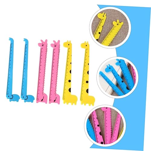 Miniatura 3 de STOBOK Regla de jirafa de 30 piezas, regla multifunción, reglas palsticas de medición, suministros de suministros de plástico para animales, reglas