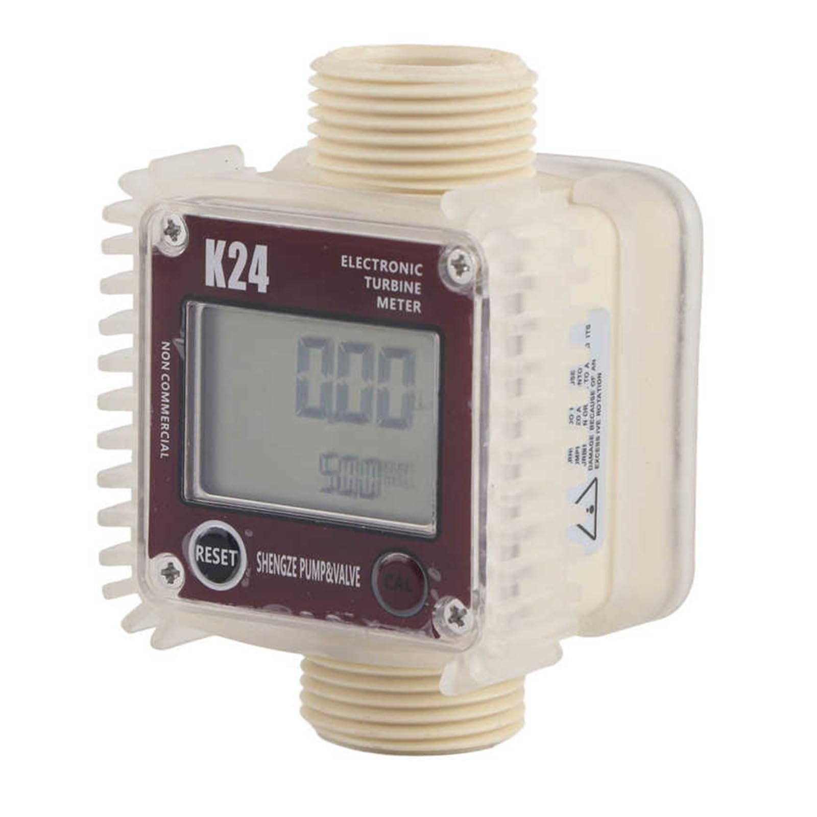 Mthckxjbsuz Red Vertical Flow Meter, Digital K24 Die-Sel Oil Fuel Flow Meter Gauge Lcd Chemicals Water Sea Liquid Meters Measuring Tools(Red Vertical)