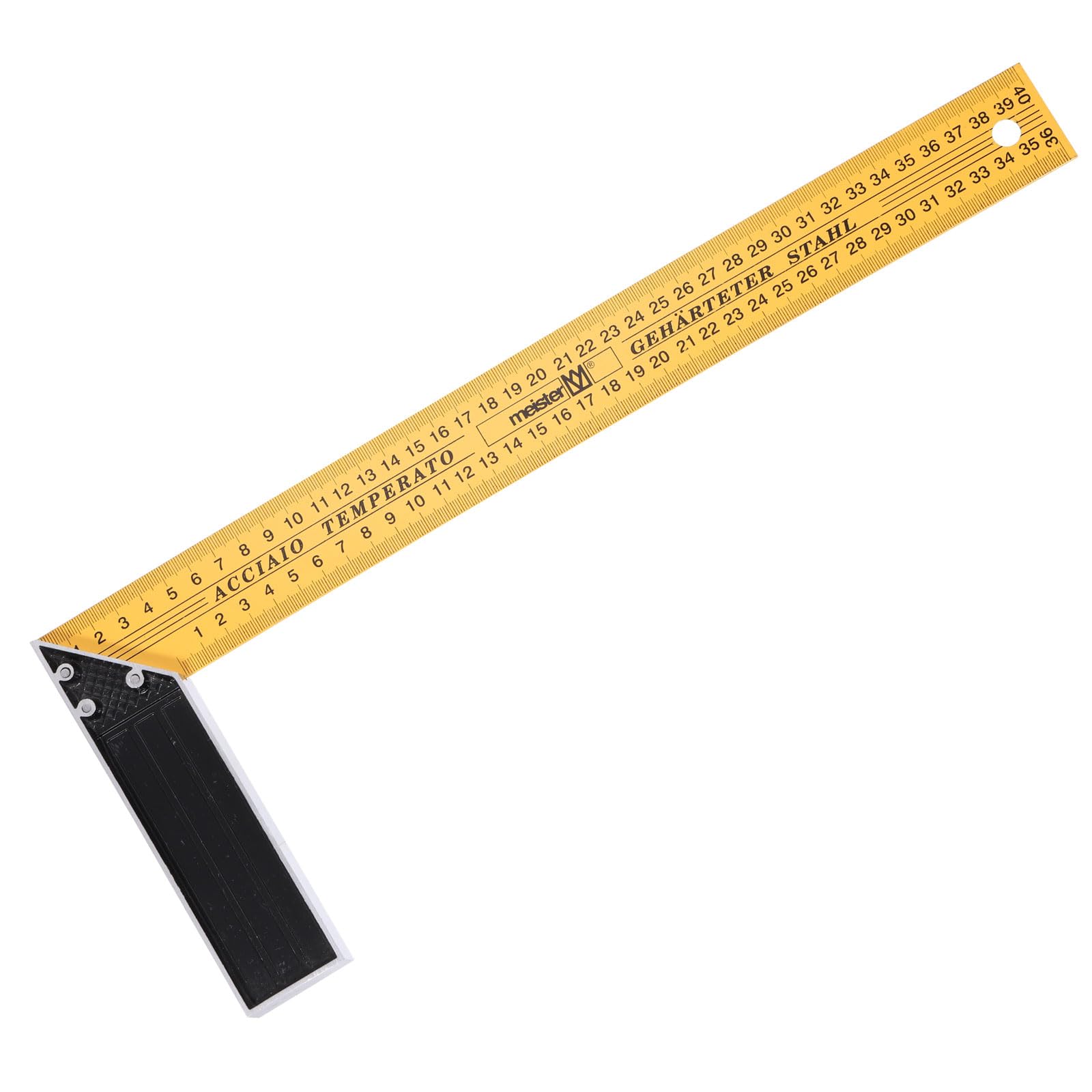 sourcing map Woodworking Square Ruler 40cm Carbon Steel Try Square Metric Precision Framing Carpenter Tool Right Angle Ruler with Aluminium Handle for Professional Carpentry, Yellow Black