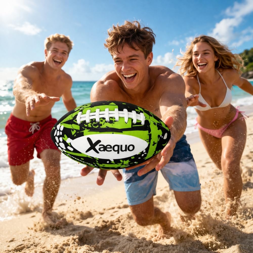 Ballon de Foot Américain Taille 9 en Néoprène Soft Résistant à l’Eau pour Plage, Piscine et Jardin