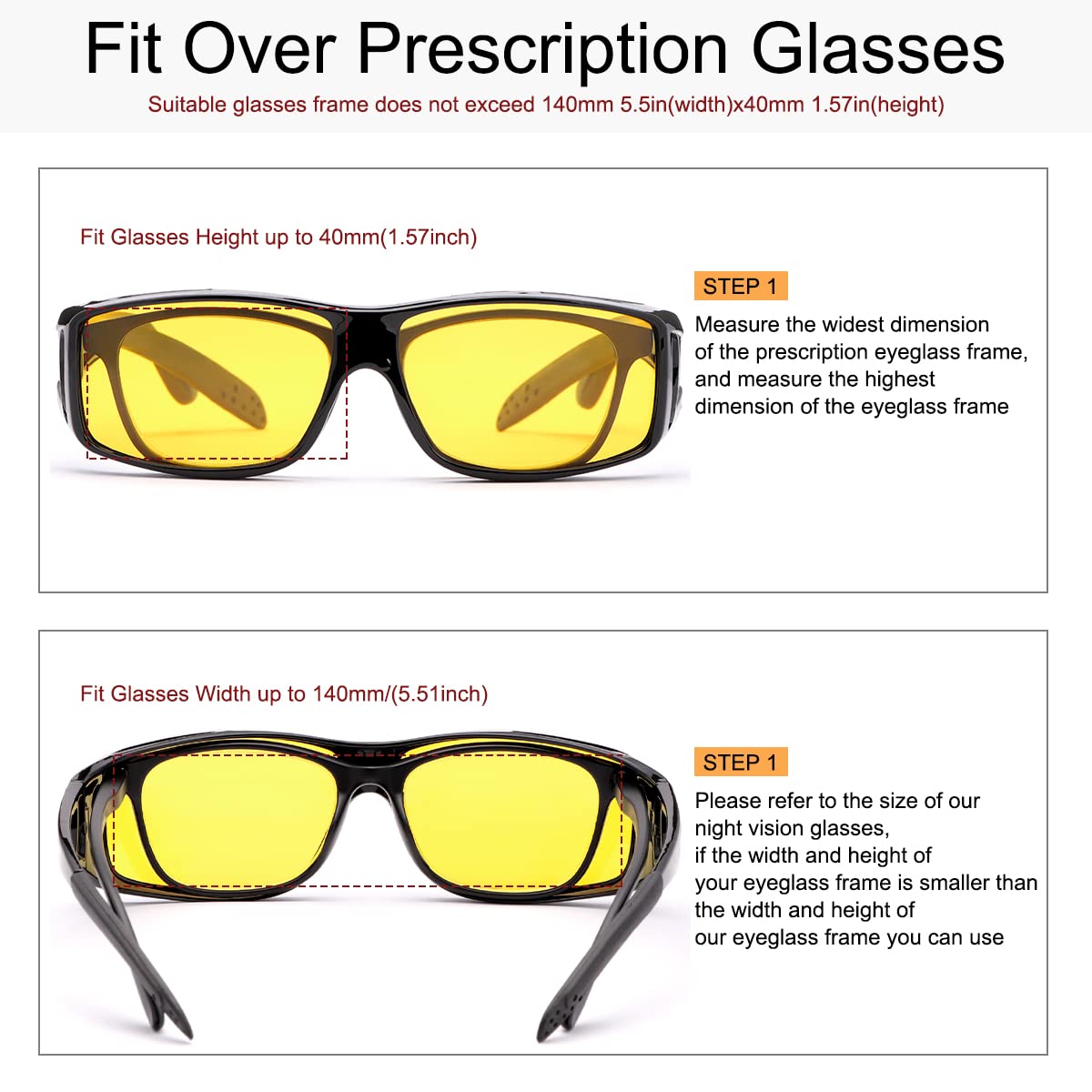 YIMI Rundum-Sonnenbrille, polarisierte Gläser zum Tragen über Korrektionsbrillen, passen über normale Brillen mit 100% UV-Schutz