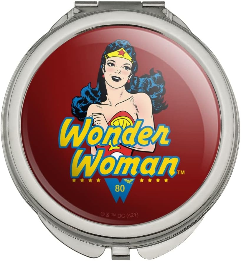 GRAPHICS & MORE Wonder Woman 80th Classic Comic Pose Compact Travel Purse Handbag Makeup Mirror