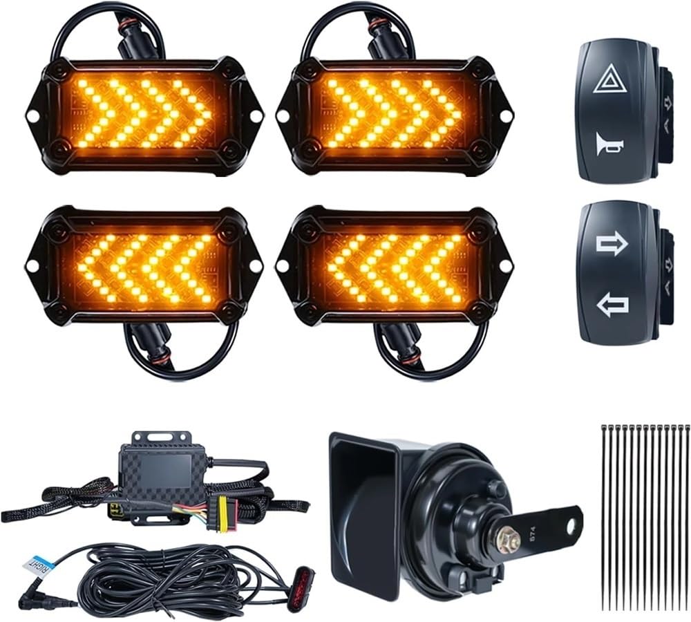 Zestaw kierunkowskazów wstępnie okablowany pasujący do Polaris Ranger 500 570 900 1000 XP LED(White Dome Light)