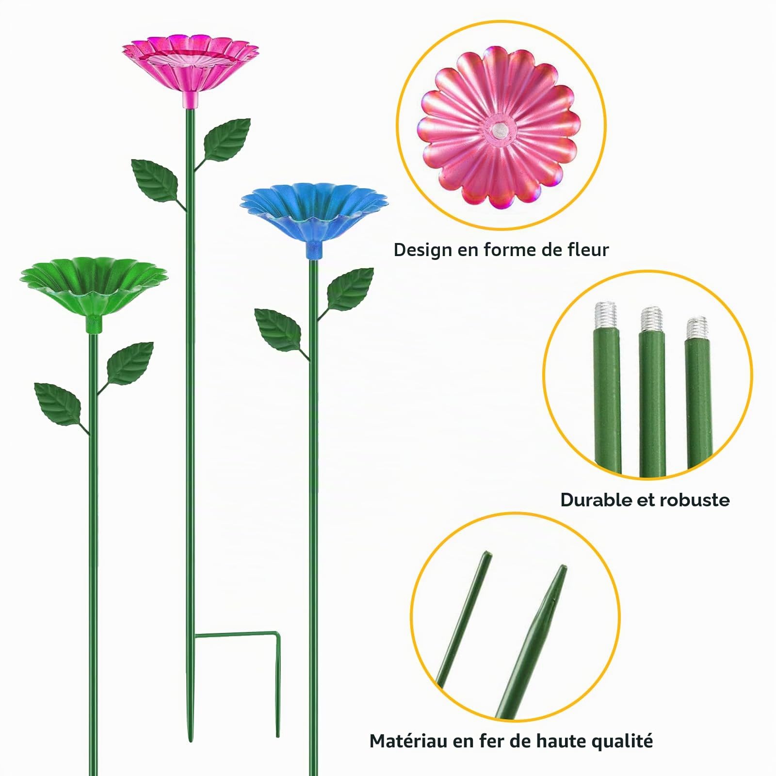 Abreuvoir pour Abeilles Jardin 4 Pièces, Distributeur d'eau pour Abeilles, Abreuvoir À Abeilles, Mangeoires D'abeilles en Métal, Décoration Extérieur Cadeau Jardinage