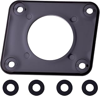 Charger Port Adapter Plate 4-Holes Fit for EZGO TXT36 36V Golf Cart 120V Plug On-Board Charging Systems for Lithium Battery Conversion Kit Golf Cart Accessories Contains 4Pcs Gasket Black
