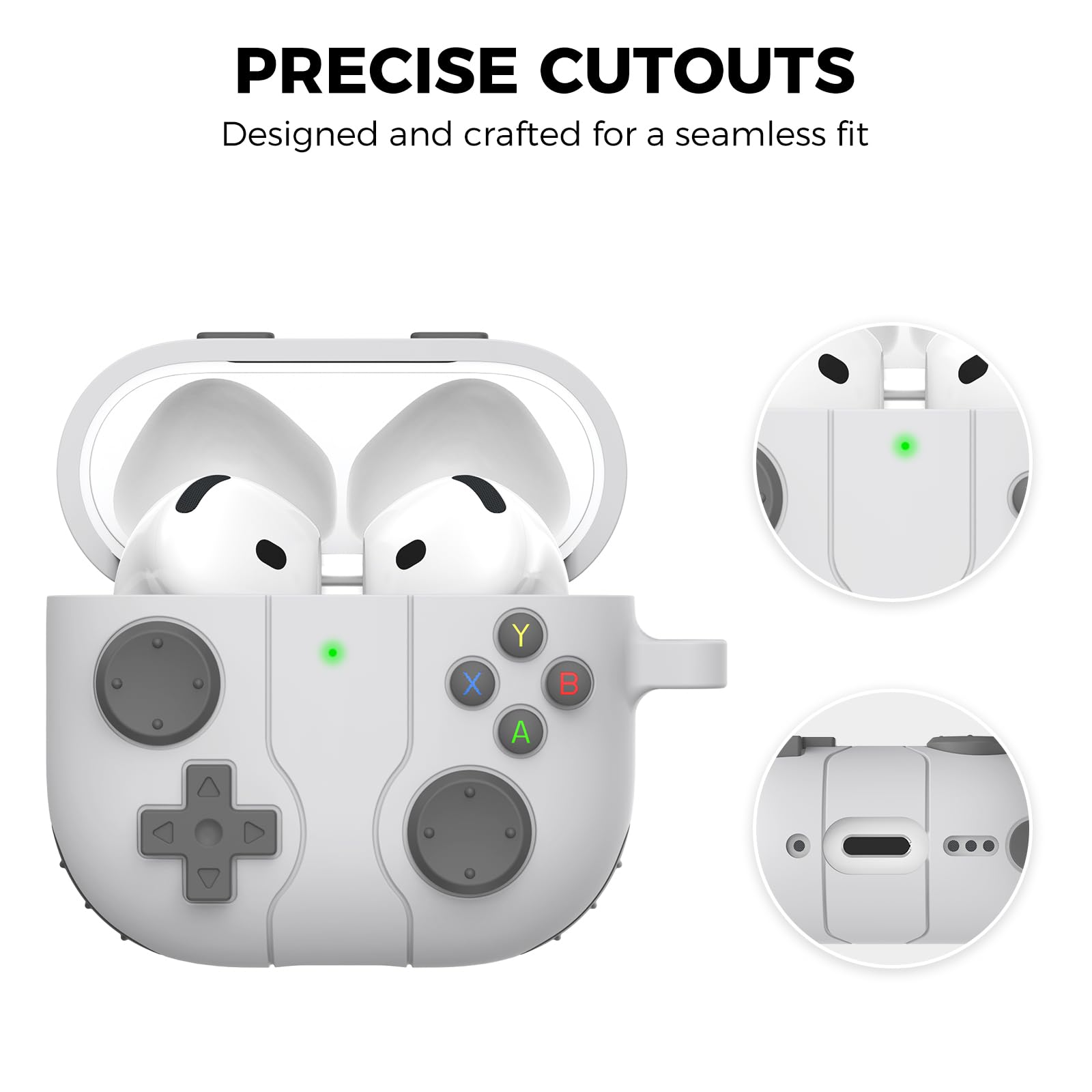 AhaStyle AirPods 4 Custodia Cover con Kit Pulizia Retro Handheld Game Console Design per AirPods 4a Generazione Custodia Morbida Pelle Protettiva in Silicone per Apple AirPods4 2024 Custodia Ricarica