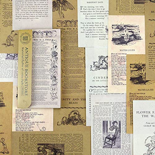 コラージュ素材 Rickton ペーパー 60枚 紙素材 レトロ 古風 クラシック 懐古 デザインペーパー ヴィンテージ 手帳素材パック パラフィン紙 ジャンクジャーナル 古書 60枚セット