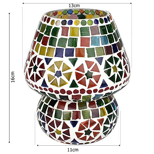 Image of Handcrafted Colourful Design Mosaic Table Glass lamp