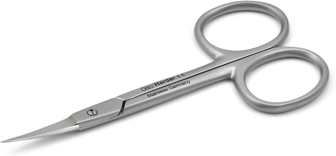 Otto Herder Cuticle Scissors | INOX Stainless steel - Extra sharp - made in Germany - plus a free Crystal Nail File