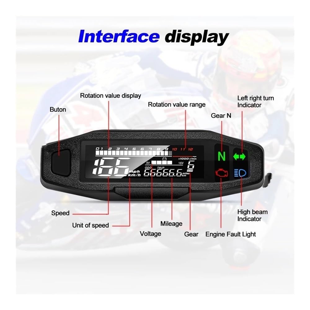 Odómetro Digital moto Velocímetro De Motocicleta, Instrumento