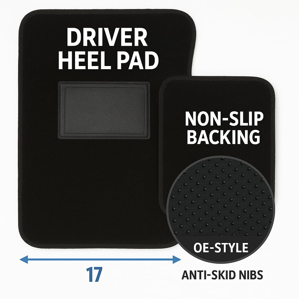 Black Universal Carpet Auto Floor Mats 4 Piece — view 3