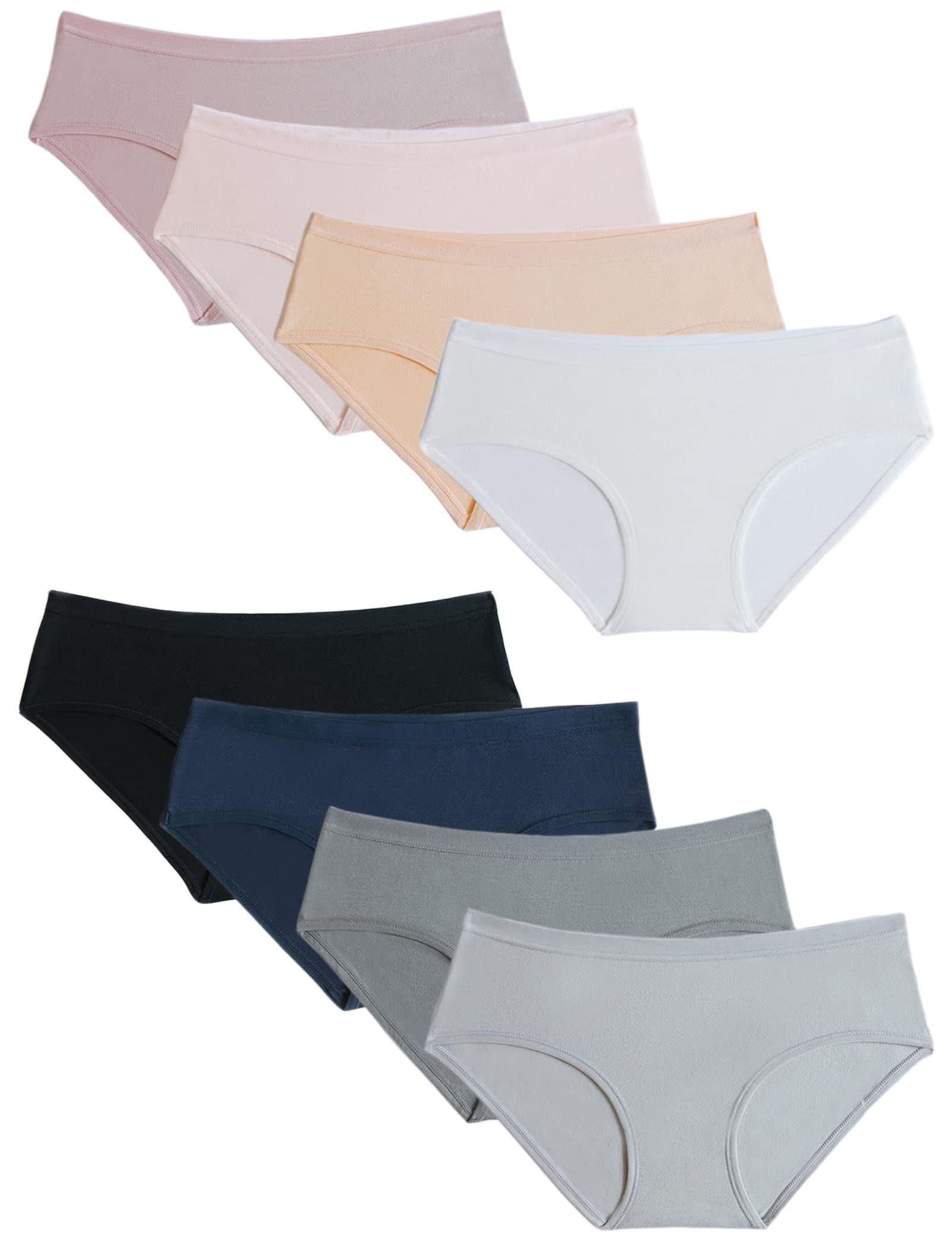 Soft Girls Cotton Briefs for Teens - 8-Pack Comfortable Breathable Underwear Essential Everyday Panties Basic 10