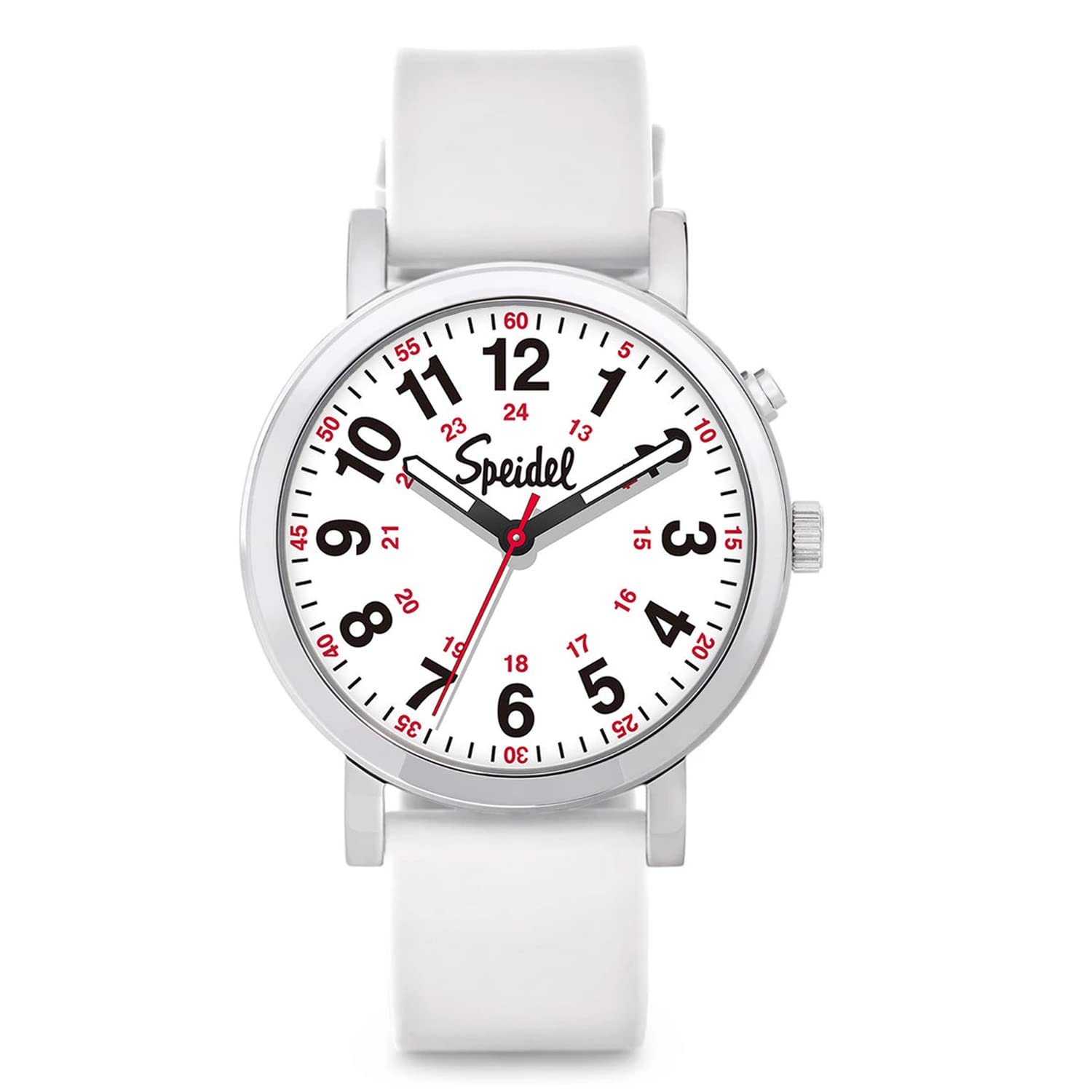 Speidel Original Scrub Watch For Nurses & Medical Professionals - White Dial, Silicone Band, Water Resistant, Military Time - View #12