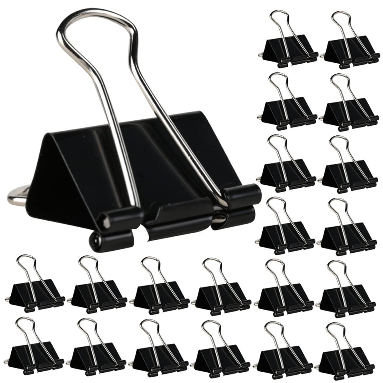 Pinces à Reliure Métalliques Noires 36 Pièces en Fer