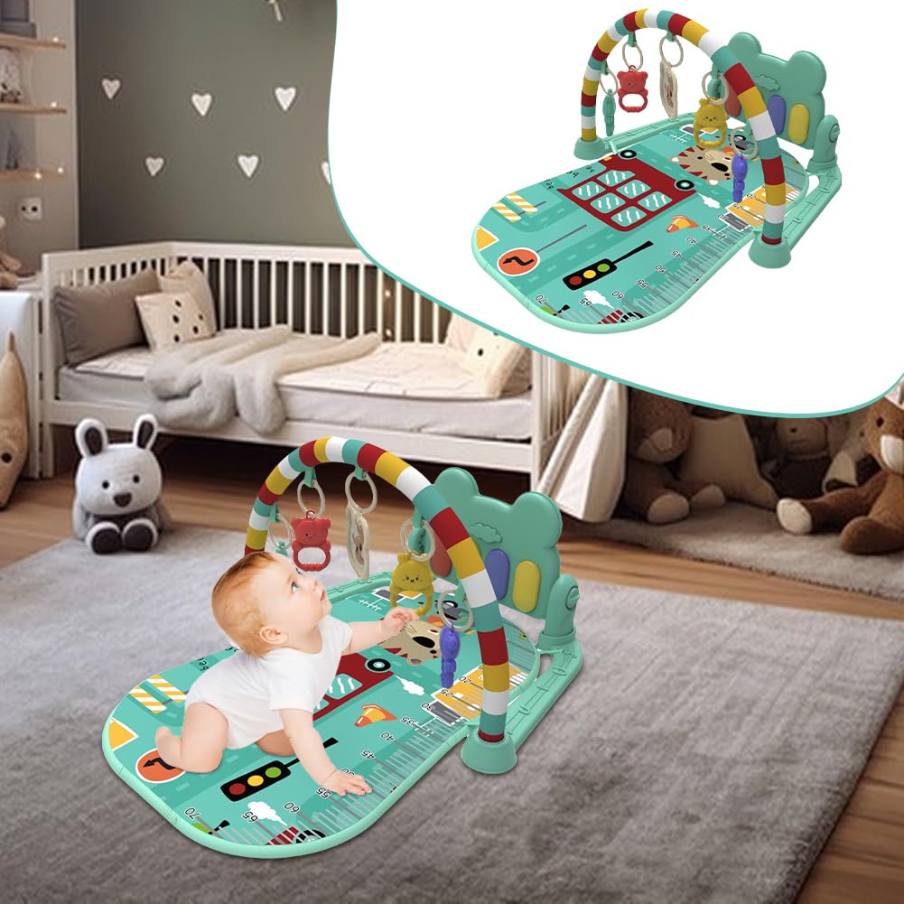 Mat De Actividad Para Bebés - Mat De Gimnasia Baby Play | Mats De Juego De Gimnasio Lavable Para Bebés Y Pequeños Para Niños Creativos Tocando Gimnasia Con Música Para El Desarrollo Sensorial Y De Hab