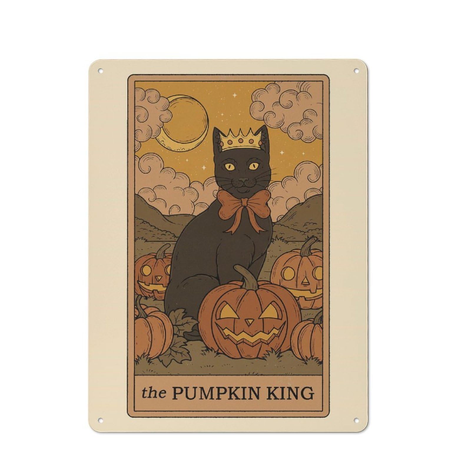 Junmoney The Pumpkin King Rustic Metal Sign 40X30cm For Man Cave Or Games Room, For Vintage Wall Decor Fans, For Garage And Workshop Walls