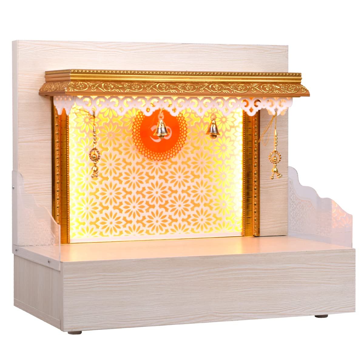 The Mandir Store® Wooden Temple, Wooden Mandir for Home, Decorative