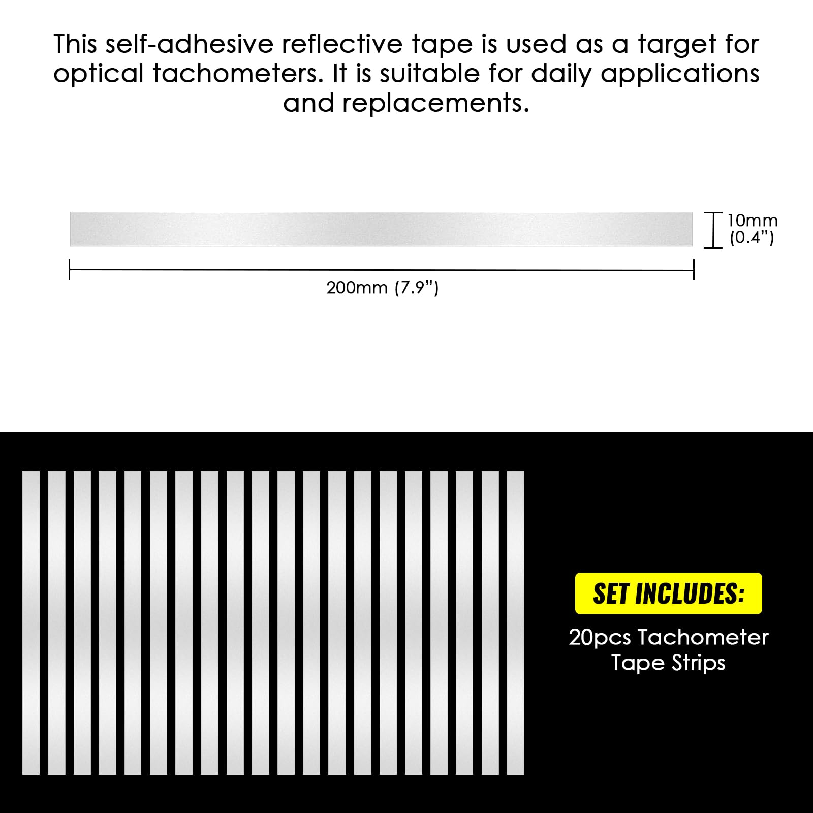 Tachometer Tape - Reflective Targets for Speed Measurement -6