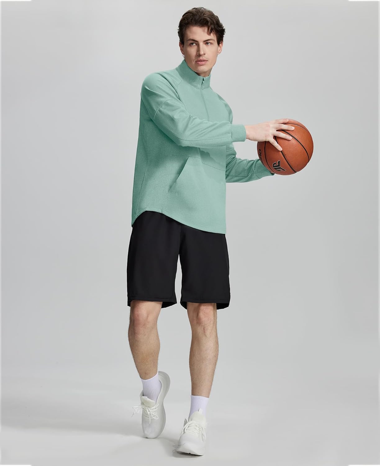 Susclude Mens Quarter Zip Pullover Long Sleeve Workout Stylish Sweatshirt Quick Dry Moisture Wicking Gym Running Tops - Image 4